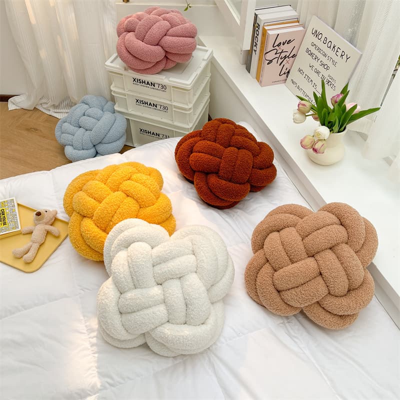 New Ins Colorful Handmade Round Ball Children's Pillow Photography Sofa Decorative Shaped Cushion Cover