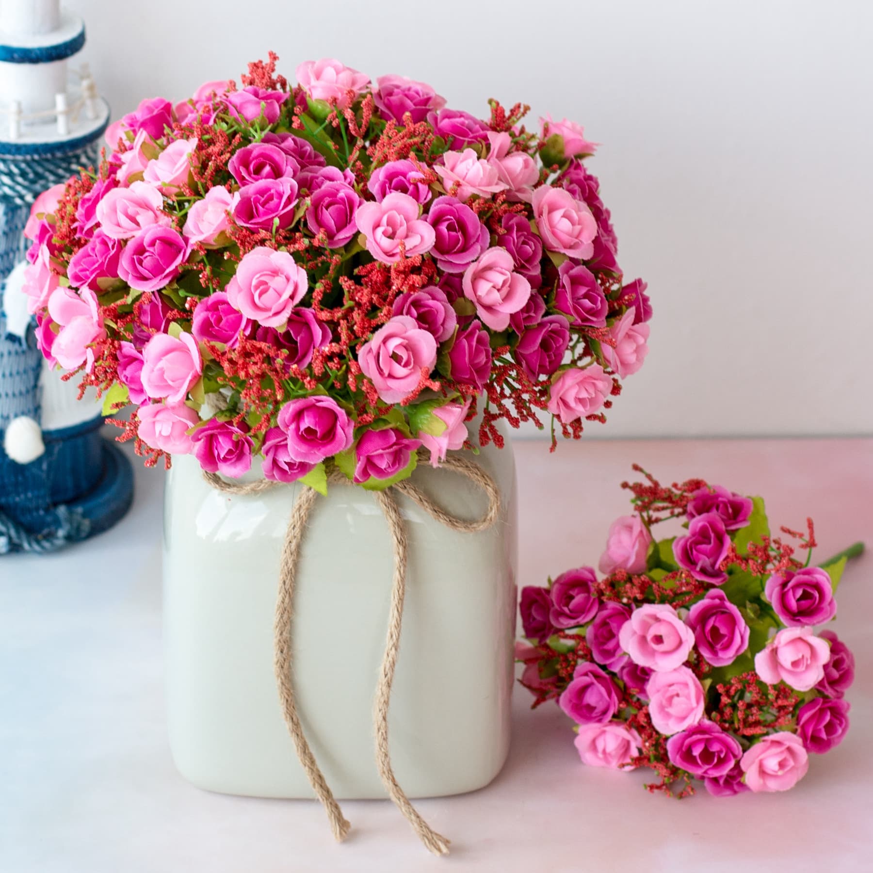 Factory wholesale 21 diamond roses 7-pronged spring roses small rose buds artificial flowers artificial plastic flowers