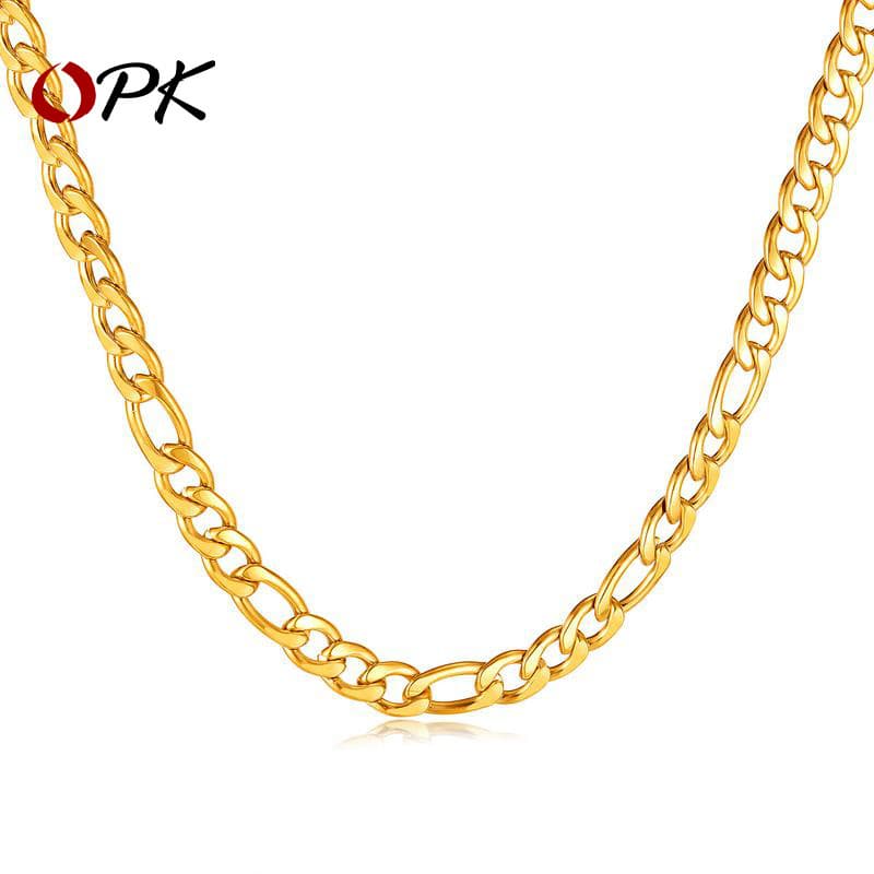 Men's OPK Stainless Fashion Personality Hip Hop NK Chain Titanium Steel Necklace