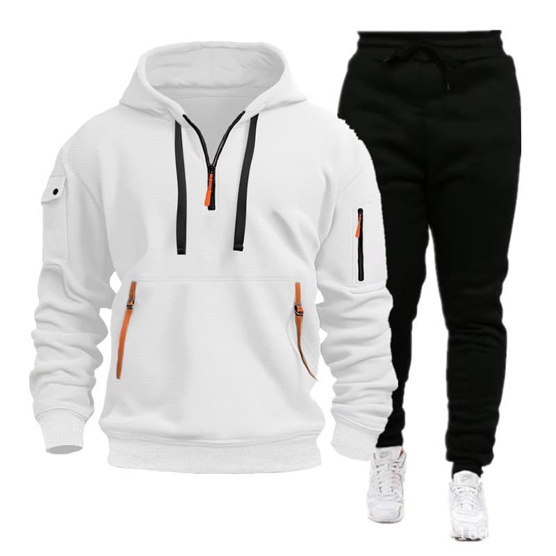 Men's Activewear Spring And Autumn Sports Hoodie Suit Men Zipper Hoodie Suit Hoodie Two-piece Trouser Suit