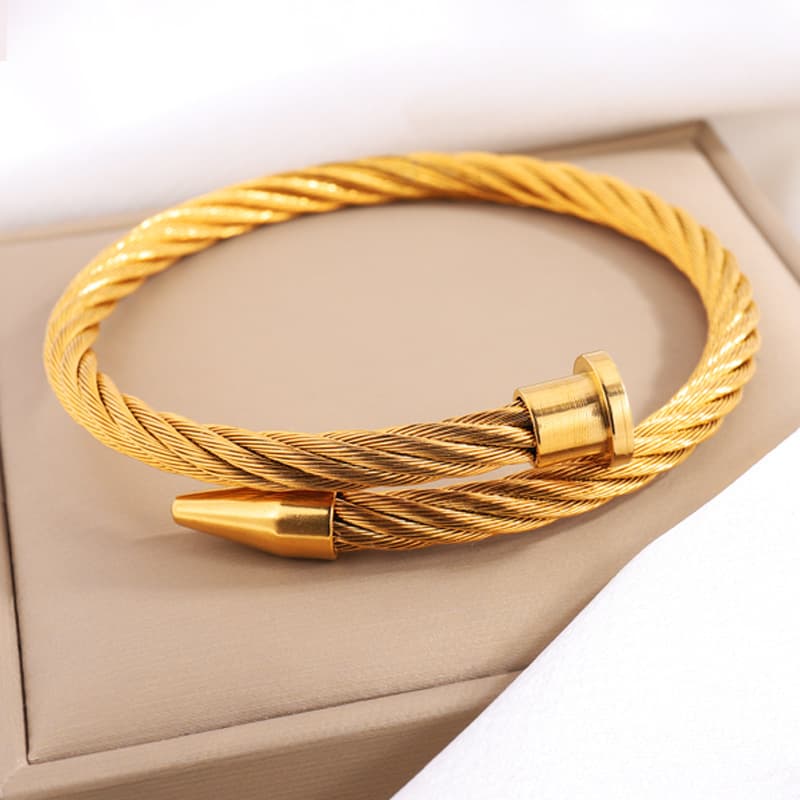 Diamond Bracelet Women Bracelets Gold Titanium Steel Bracelet Titanium Cable Wire Nail Stainless Steel Bracelet For Women High-End Fashion Versatile