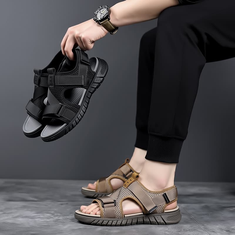 Men’s Shoes Summer New Men's Sandals Soft Soled Non Slip Slippers Men's Hot Style Mesh Men's Two Wear Casual Beach Shoes
