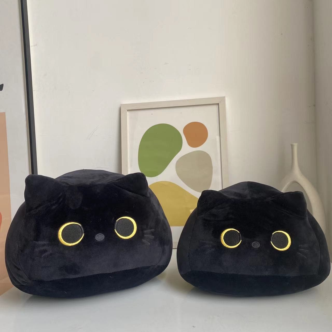 Adorable Black Cat Plush Toy - Soft & Huggable Stuffed Animal Pillow (Cute Gift For Cat Lovers, Christmas/Birthday Present)