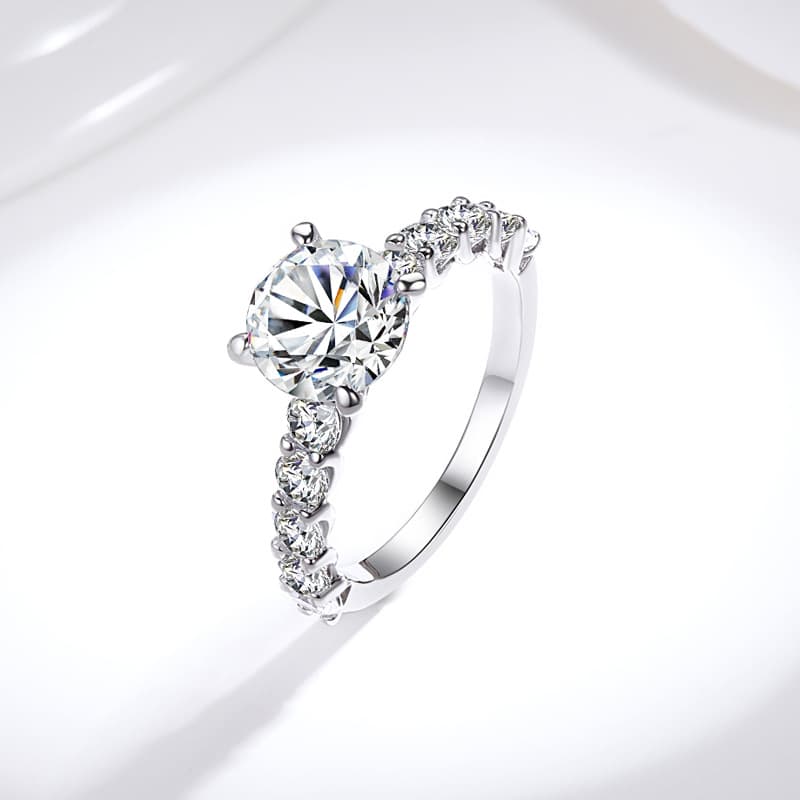 Sterling Silver Ring For Women New Classic Four Claw 2ct Moissanite Diamond Ring Real Diamond Ring