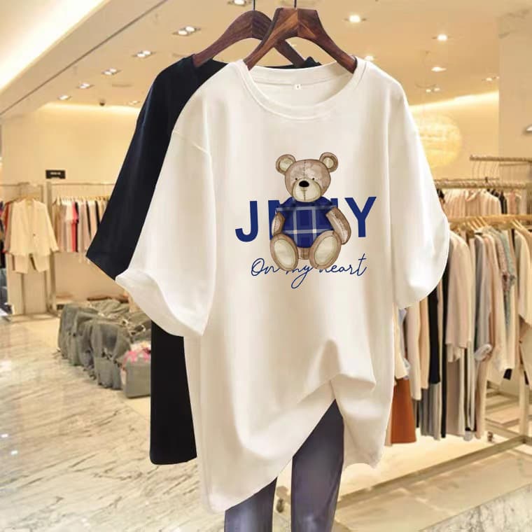 Women's loose cotton short-sleeved T-shirt female summer new goods regular bottoming shirt top ins