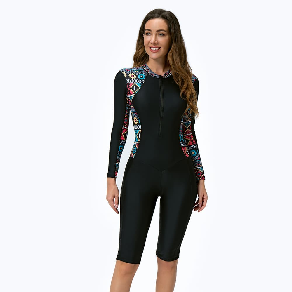 Women's One Piece Swimsuit Cross-Over European American Style Diving Surfing Suit Sunscreen Bikini