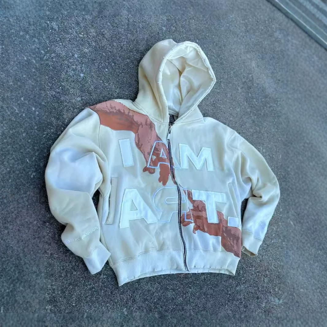 2026 American Autumn New Printed Letter Composite Craft Hoodie For Men And Women With The Same Loose Pullover