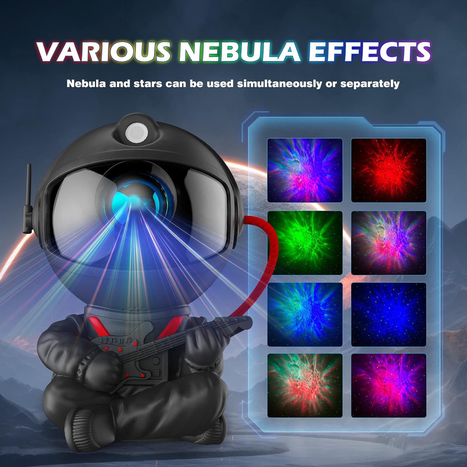Astronaut Star Galaxy Night Light Space Buddy Projector with Nebula and Remote Control for Bedroom