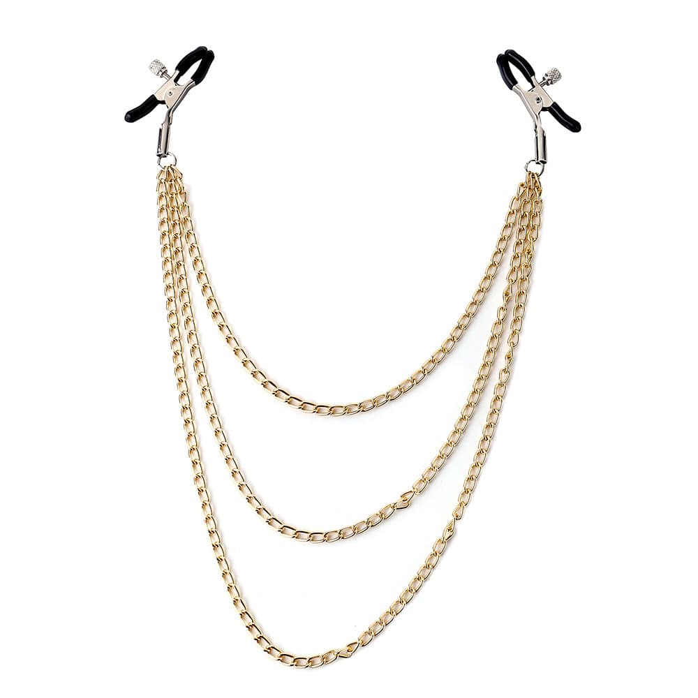 Nationwide Comparison Price WILDTOY Paradise SM Adult Toys Metal Triple-chain Nipple Clamps Available In Multiple Colors