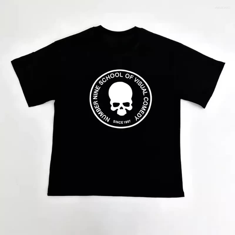 Men's T Shirts 2025 Number Nine 04S Skull Print Printed Short Sleeve T-shirt Men And Women Dark European American Top