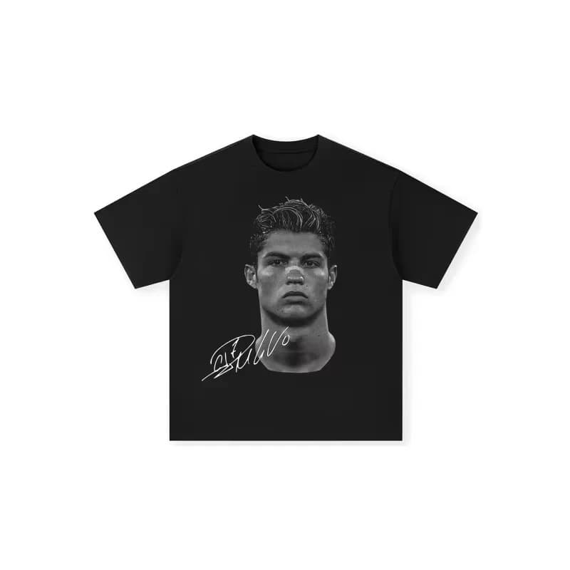 T-shirt homme 100% coton, taille européenne, Cristiano Ronaldo, superstar du football