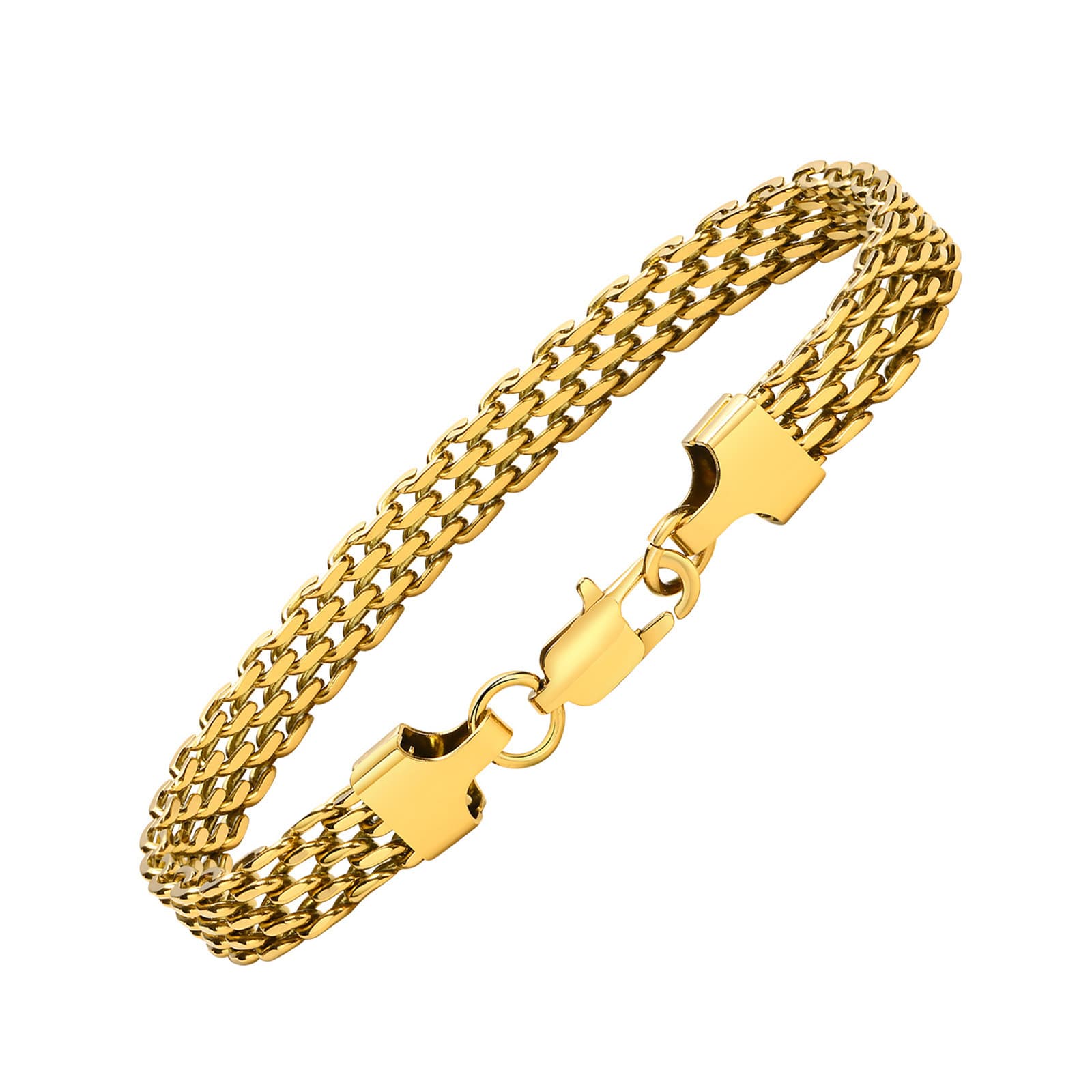Stainless steel vacuum plating fashion curved brand watch strap bracelet female gold bracelets