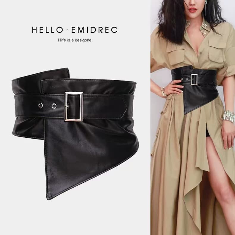 Waist sealing women girdle waist outside wearing a wide belt decorative dress waist with skirt shirt all match elastic