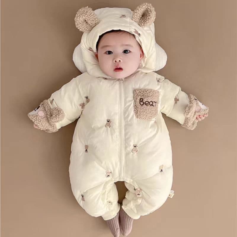 Romper Thickened Cotton Autumn And Winter Warm Newborn Onesie Infant Out Clothes Newborn Climbing Clothes