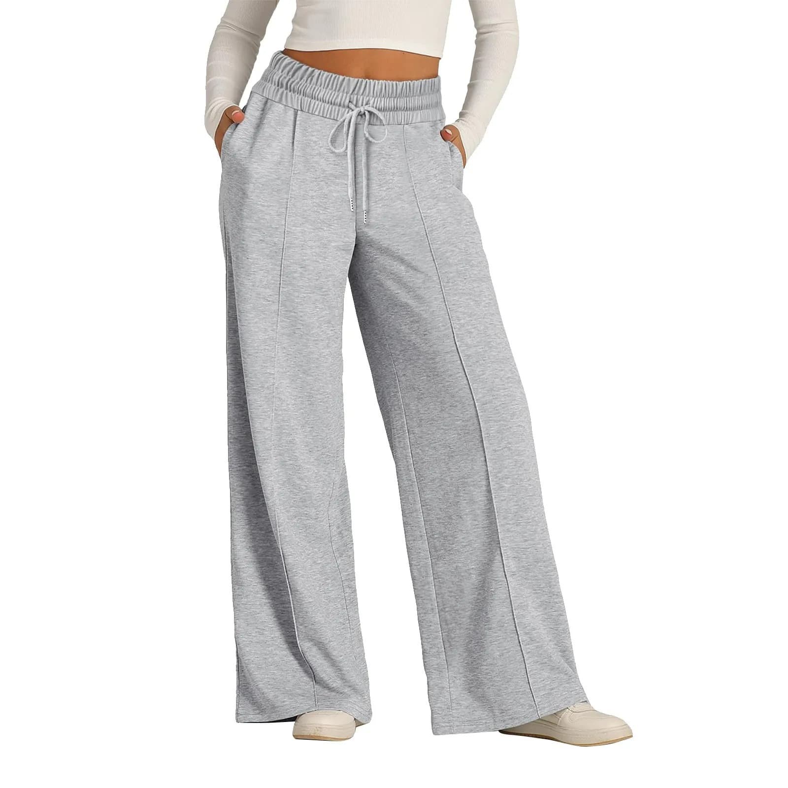 Women's Clothing High Waist Wide Leg Sweatpants Soft Joggers Breathable Milk Cotton, Loose Fit Casual Lounge Pants For Running, Yoga & Travel (S-XXL)