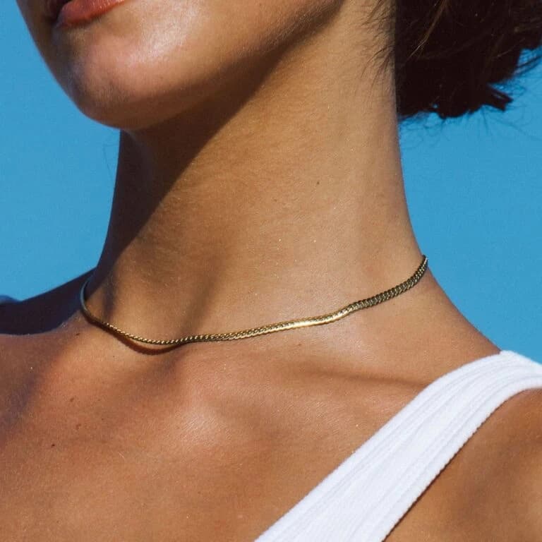 Stainless Steel Cuban Hip Hop Collarbone Accessories Cool Couple Whip Chain Necklace For Women European And American
