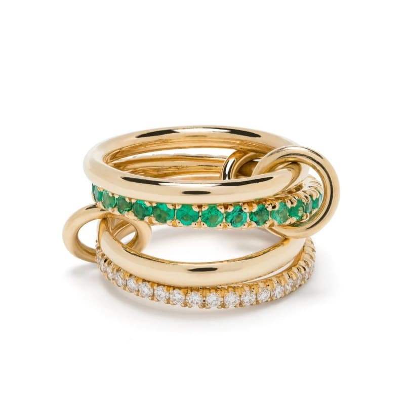 Luxury Interlocking Ring High-End Copper Inlay Zircon Creative Trendy Jewelry