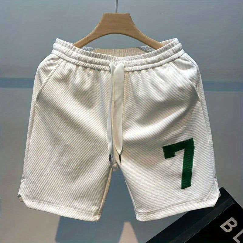 Men's Summer Basketball Shorts Loose Fit Casual Sports High Street White Thin Mid Waist Baggy Shorts Polyester