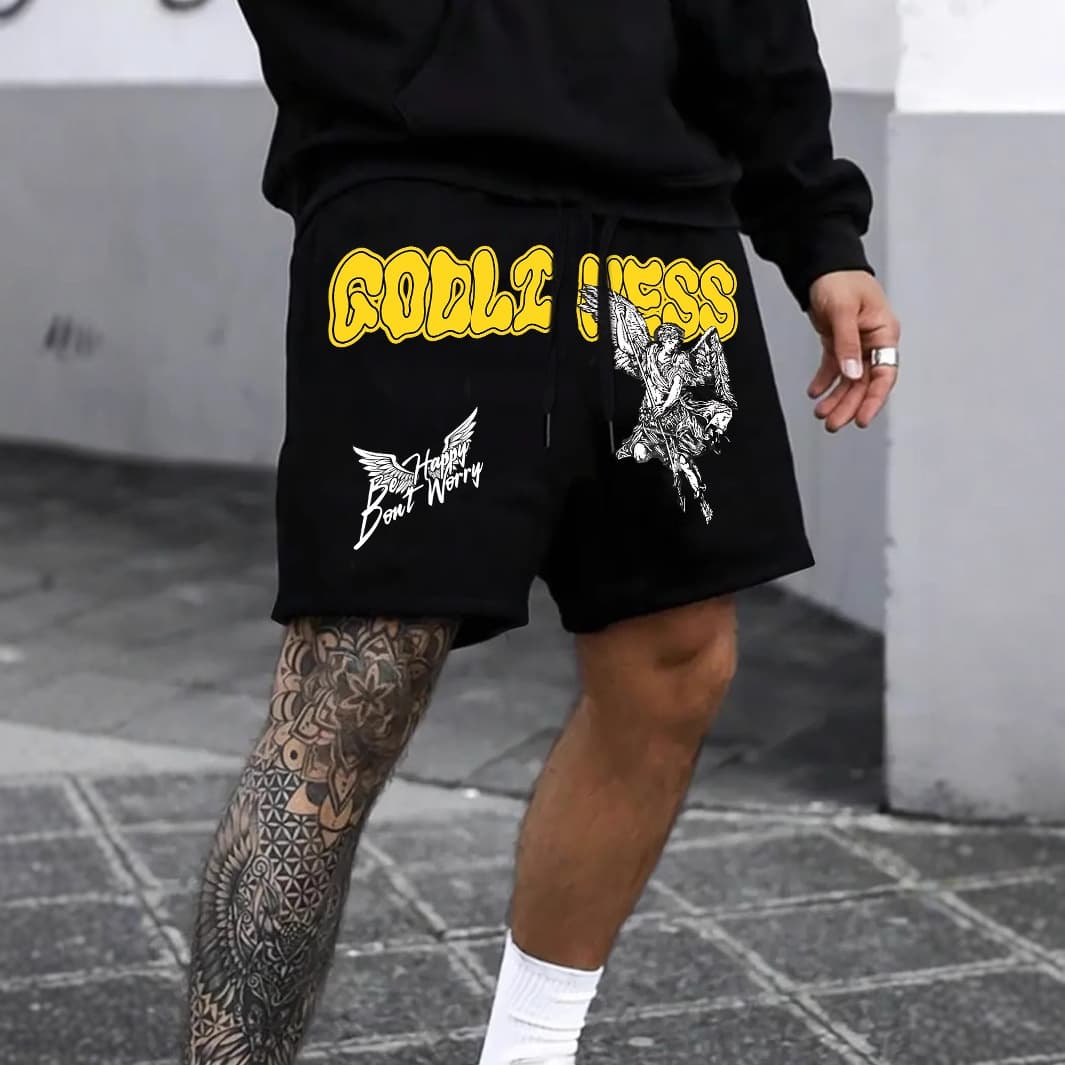 Cross-border New Fashion Trend Printed Casual Shorts Men's Summer New Straight Loose Casual Shorts Tide
