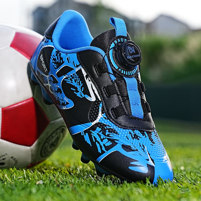 Children's Shoes Football Shoes Boys Broken Nails Sports Spikes Breathable Primary School Students Rotating Buttons Professional Training Shoes