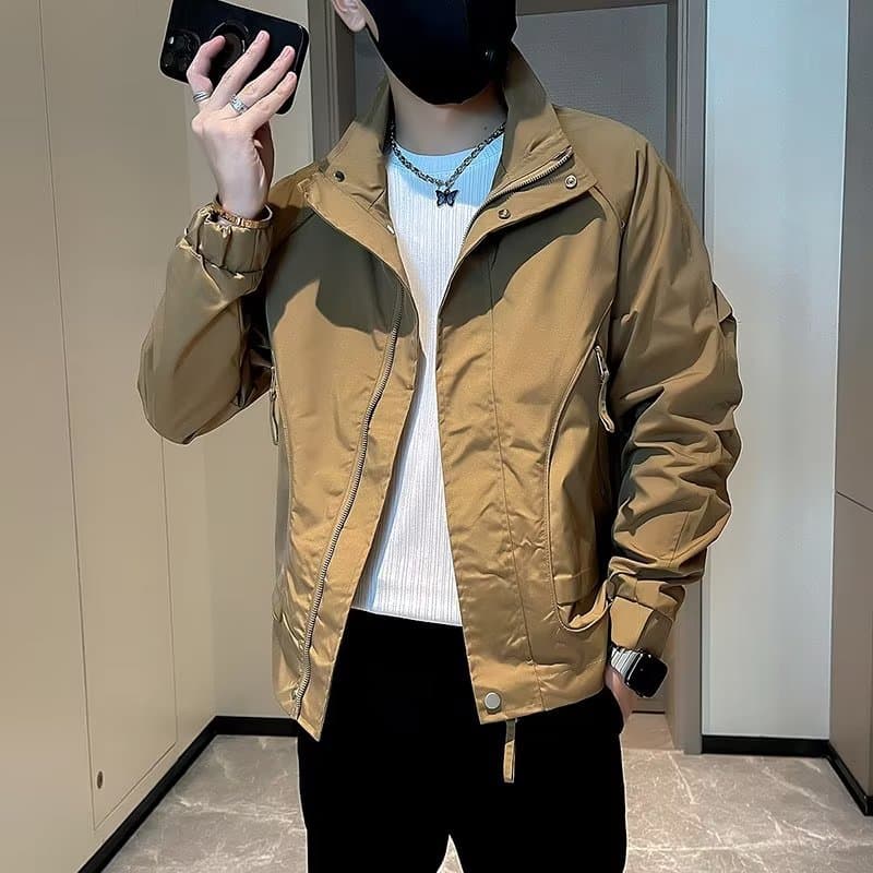 Spring And Autumn Men's Trendy Brand Workwear Jacket Hot Item Stand Up Collar Jacket Top For Men
