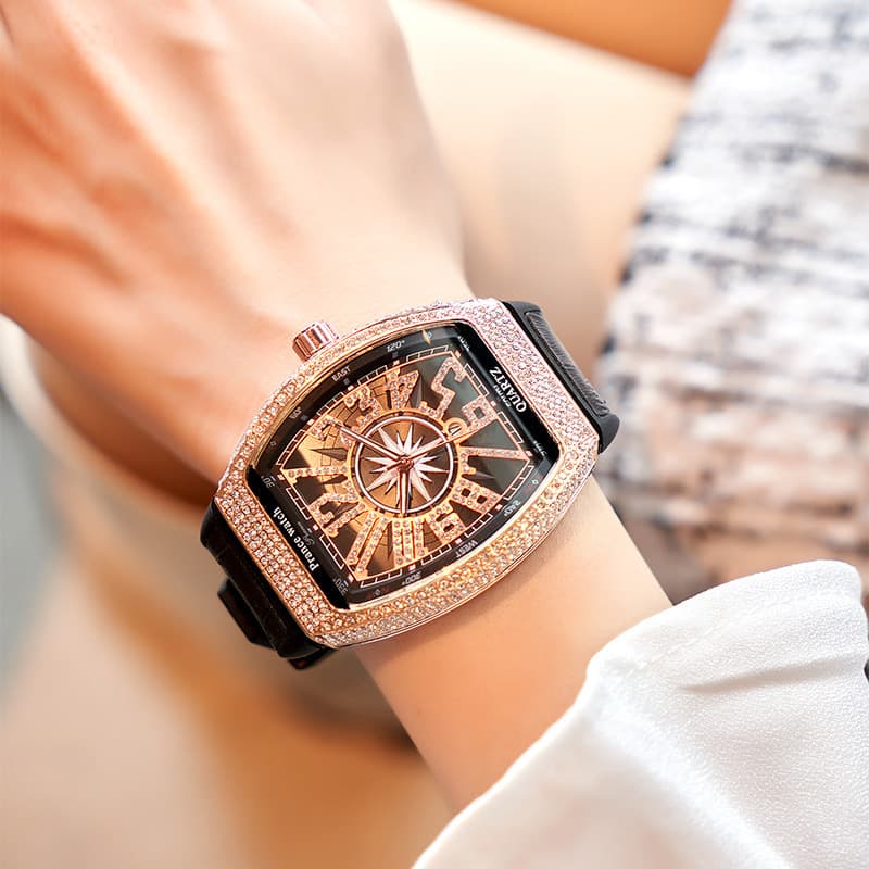 Gypsophila Frank FM Barrel Leaping Full Diamond Richard Trendy Calendar Men's Watch Trend