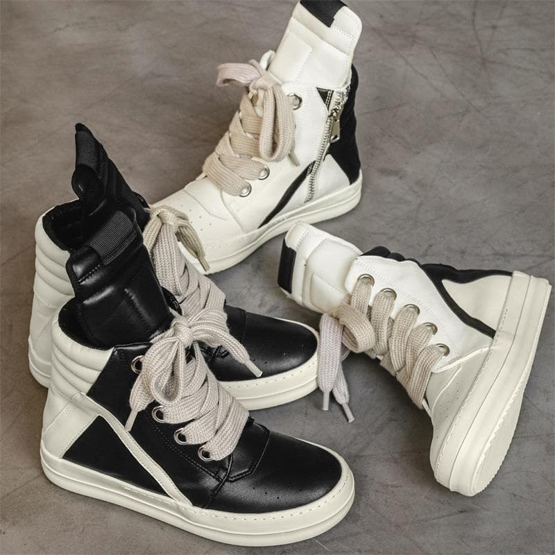 High Top Boots, Autumn/winter Men's Shoes, High Street Niche Retro Motorcycle Versatile Sports Casual Sneakers