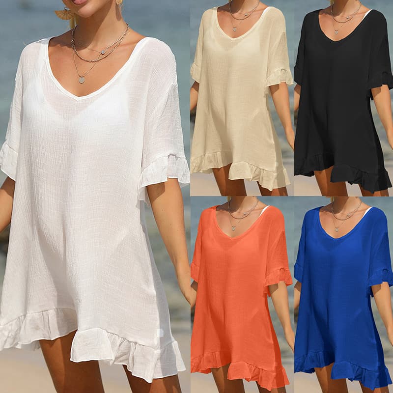 Women's Lightweight Crochet Cotton Beach Cover Up Loose Boho Kimono Swimwear Wrap Summer Vacation Resort Wear
