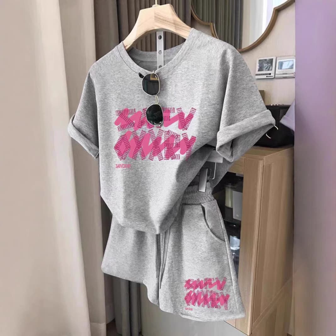 Women's Clothing Summer New Sports Leisure Suits For Women, Fashionable And Age Reducing Short Sleeved Shorts, Fashionable And Small Fragrance Style