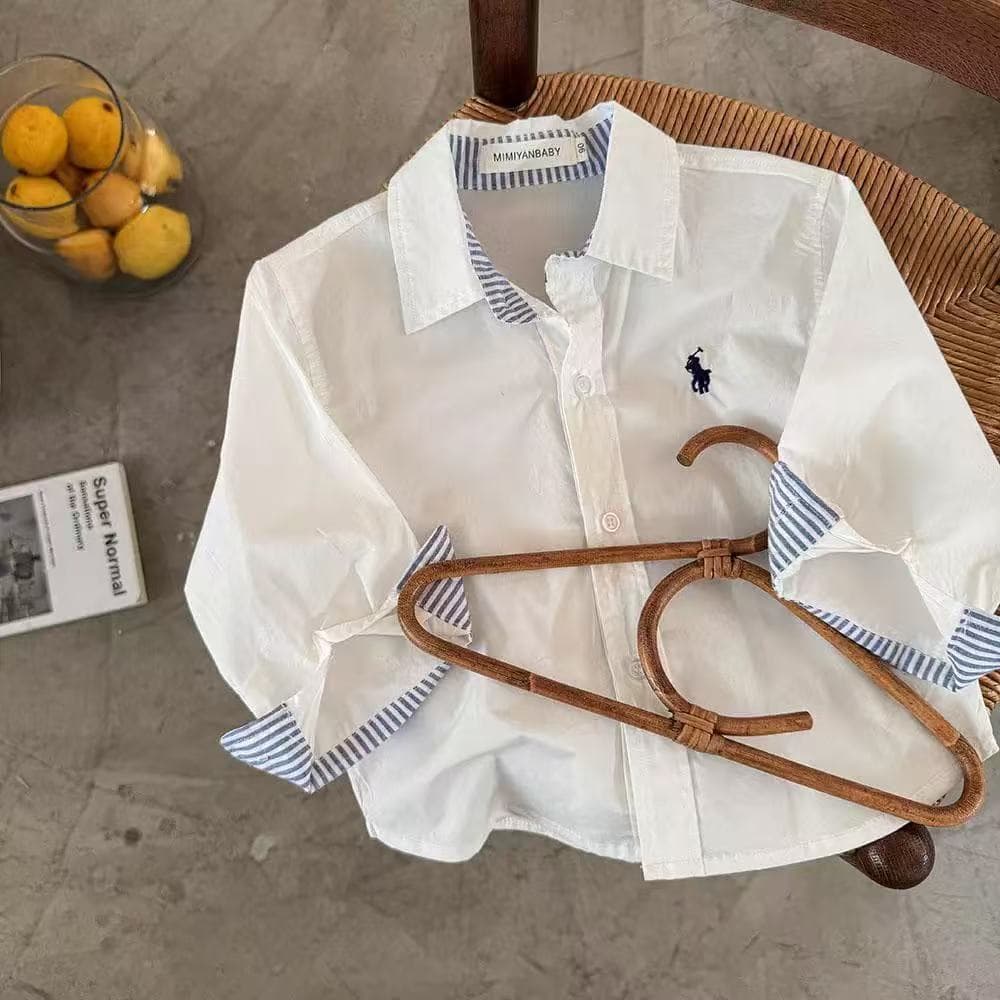 Haut rayé à manches longues pour garçon, collection printemps-automne 2025, nouveauté pour tout-petits, marque tendance, chemise décontractée p