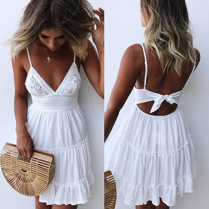 Women's Clothing Dress Sexy Lace Suspenders Splicing