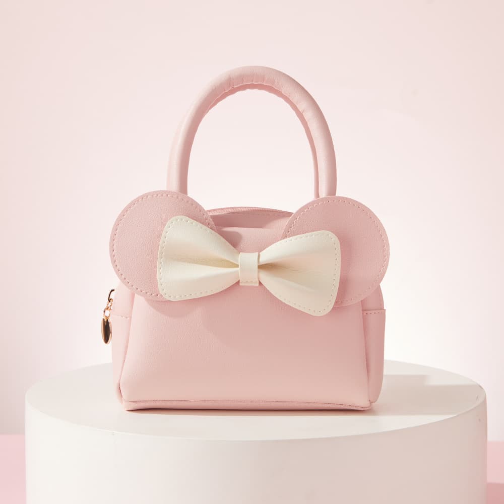 Children's Handbag, Little Girl Accessory Bag, PU Cute Princess Cartoon Bow Coin Purse