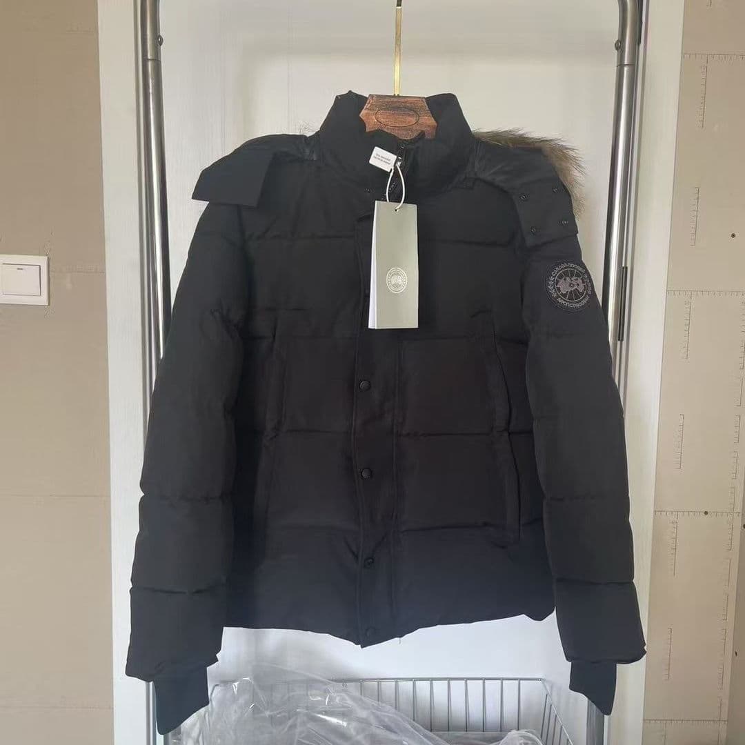 Canada Goose 2025 - Veste matelassée en coton pour homme et femme - Manteau à capuche épais et chaud avec col en fourrure