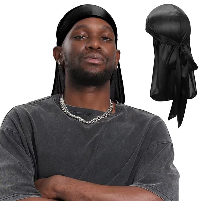 Bandana SILKY DURAG extensible à longue queue pour la danse et le cyclisme (12 couleurs)
