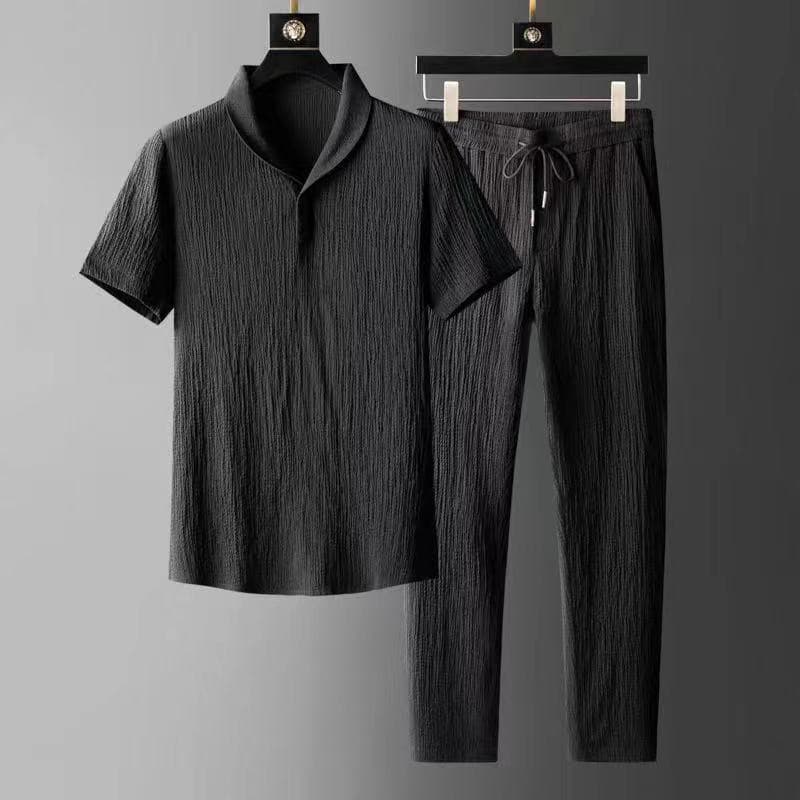Men's Clothing A Complete Set Of Casual Suits For Men, New Summer Thin Sports Men's Short Sleeved T Shirts, Style Trousers, Trendy Half Sleeves