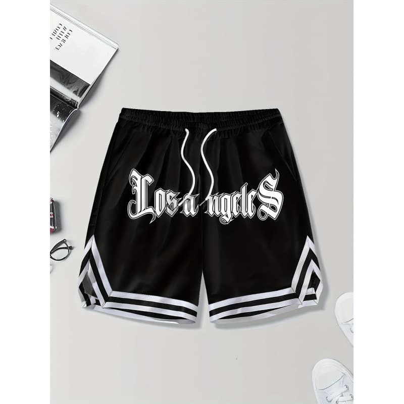Men's Clothing 2025 European And American Men's Shorts Men's Los Angeles Printed Basketball Shorts Casual All Match Trend