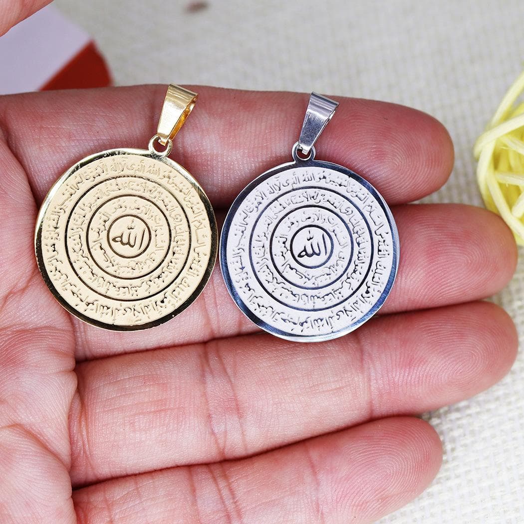 Islamic Arabia Charm Stainless Steel Medallion Rune Pendant For Necklace Keychain Jewelry Crafts Making Findings Handmade