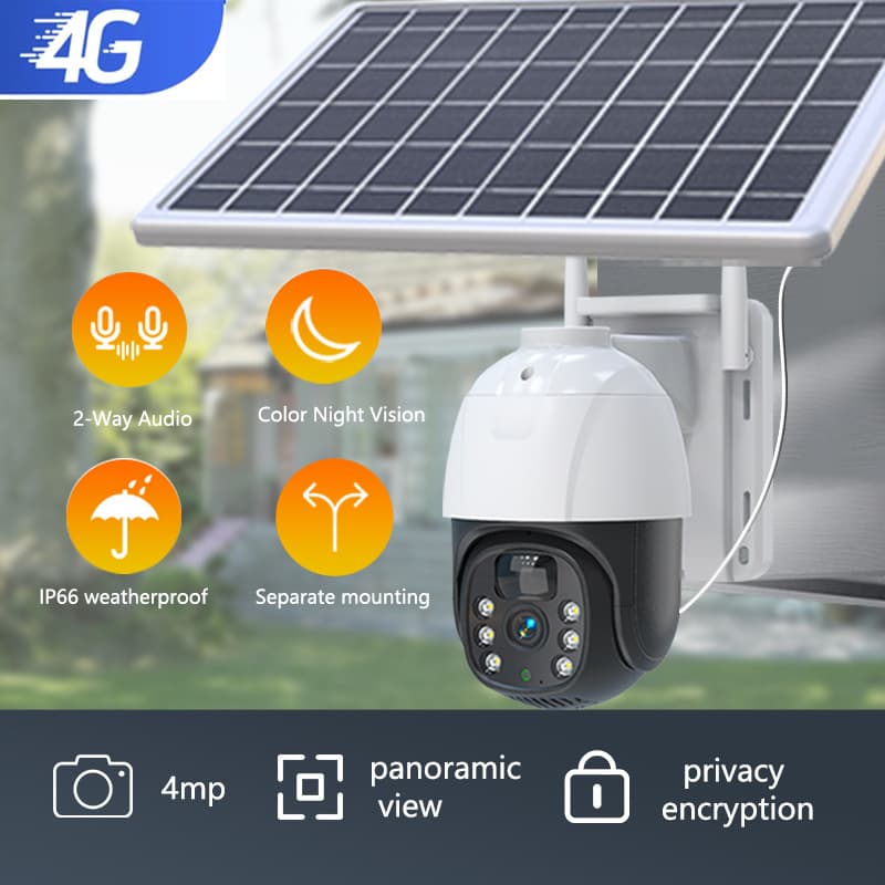 Home Surveillance Ball Machine Wireless Wifi Surveillance Camera 4g Remote Full Color Night Vision Hd Solar Camera