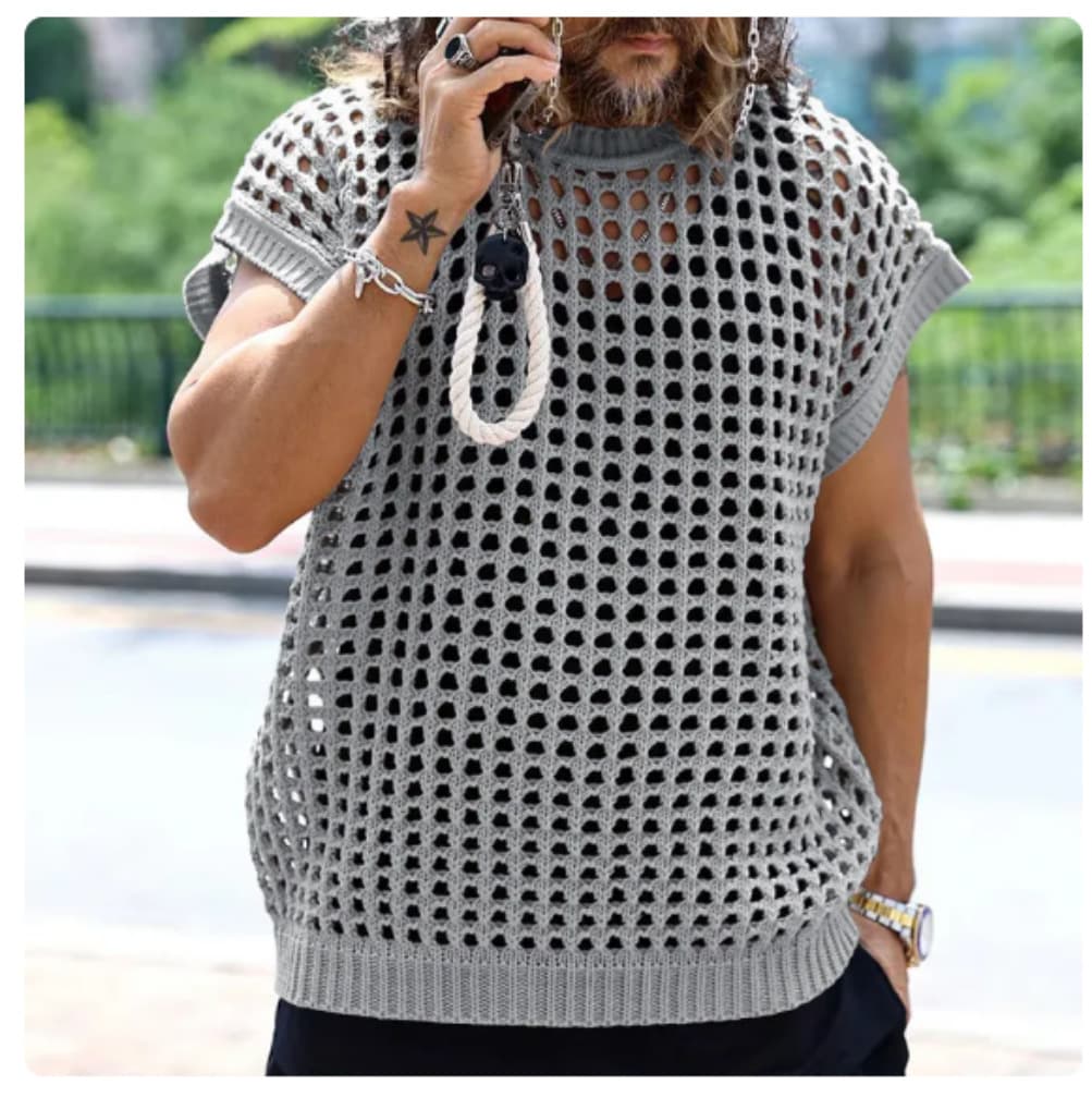 Men's Clothing stretch plus size horse clip men's casual knit vest men's polo muscle men's versatile V