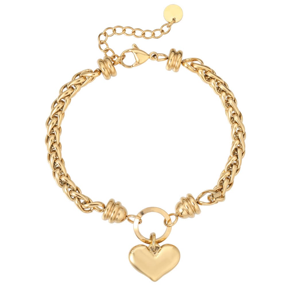 NS026 Fashion Simple European And American Commuting Heart-shaped Niche Cuban Chain Women's Bracelet
