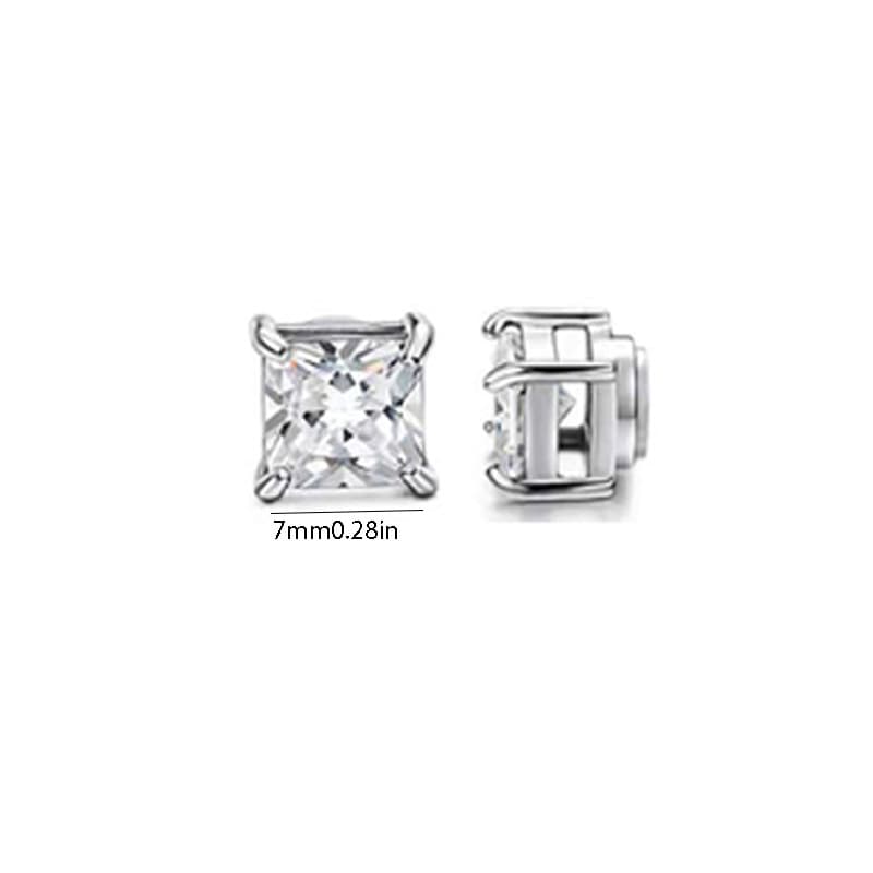 Clips d'oreilles unisexes en acier inoxydable, sans perçage, aimantés, avec zircon. Boucles d'oreilles personnalisées et tendance.
