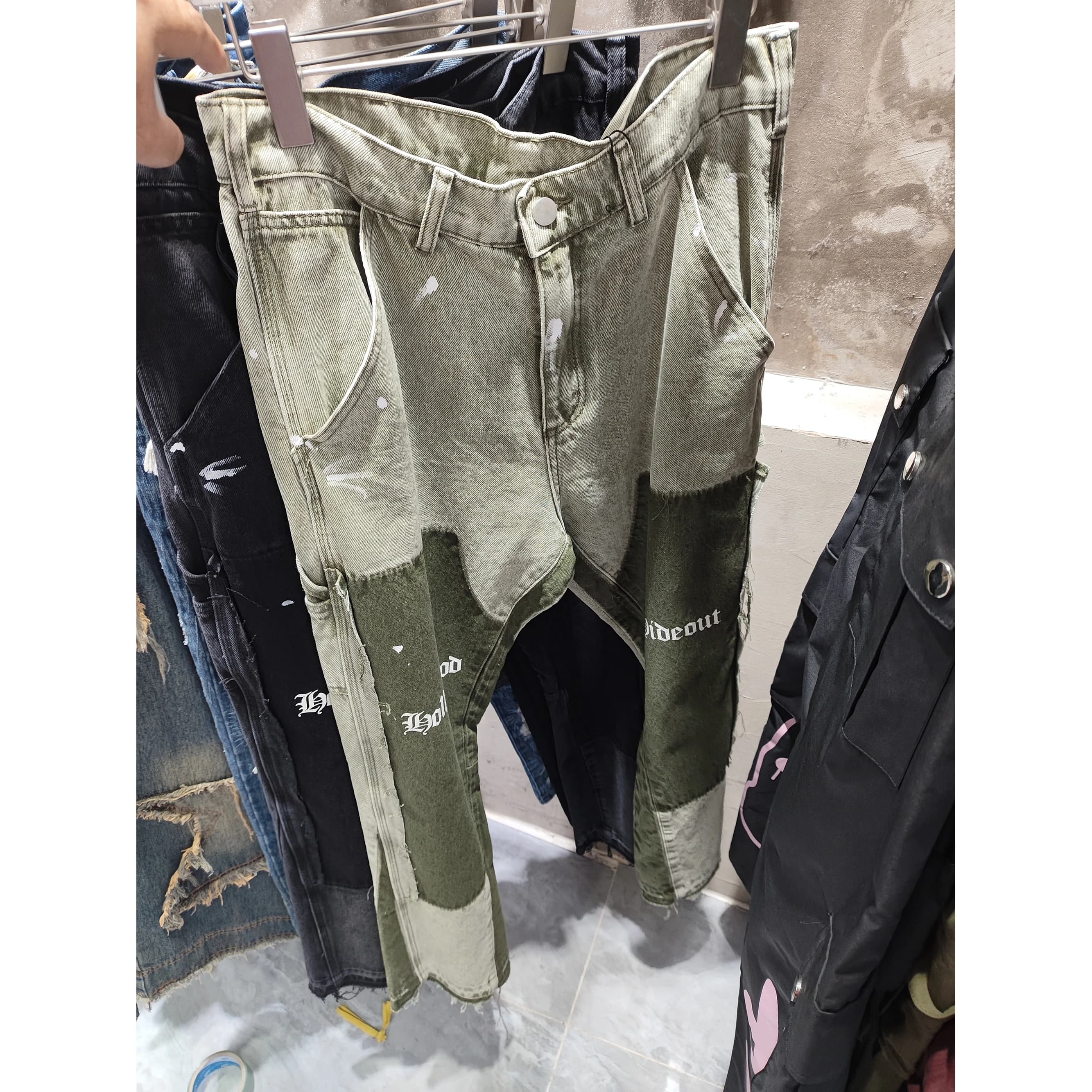 DistMurcia-Jean En Denim Évasé Pour Hommes, Vintage, Graffiti, Hip Hop, Splash Ink, Turnblock, Y2K, Street Wear, Casual, Slim Fit, Pantalon