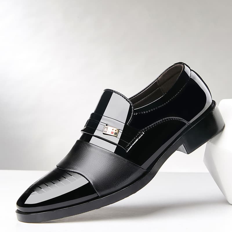 Men's Winter Business Casual Leather Shoes – Slip-On Fleece-Lined Oxfords With Anti-Slip Rubber Sole For Office & Wedding Casual Wedding Shoes