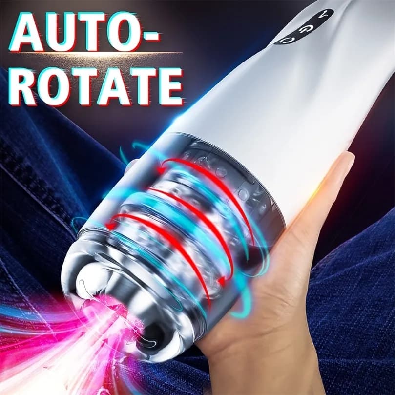 Masturbators Automatic Male Silicone Rotation Masturbator Cup Real Pussy Blowjob Pocket Adult For Men Mastubation 2024