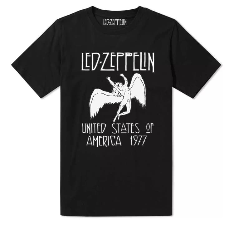 Men's Clothing LED ZEPPELIN Zeppelin rock band retro classic men's printed short sleeved T shirt T Shirt