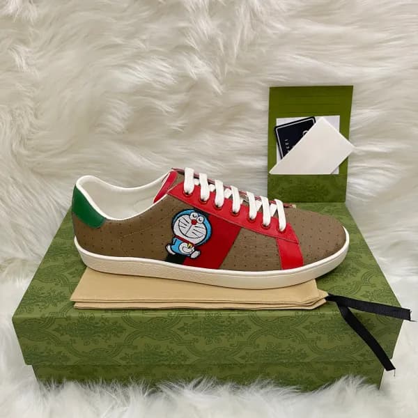Baskets en cuir de qualité supérieure pour hommes et femmes, chaussures de course à rayures brodées Ace Bee