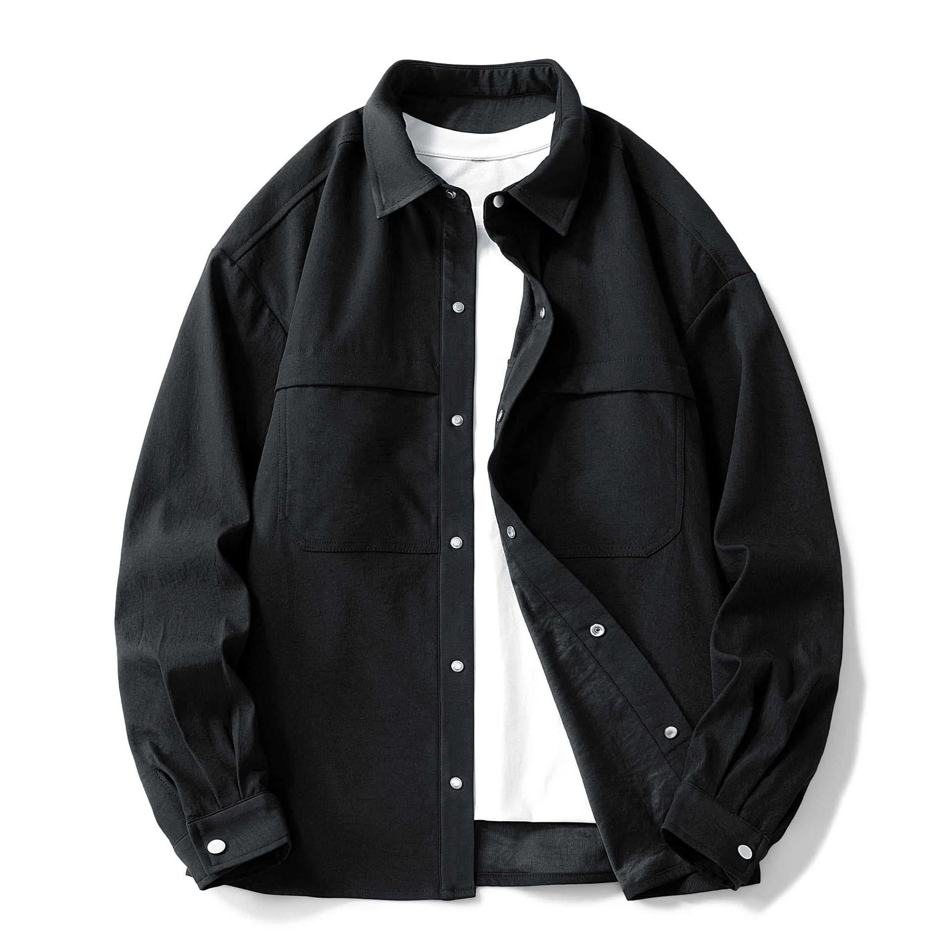 Spring And Autumn Men's Jacket American Loose Versatile Collar Trendy Casual Shirt Coat Group Purchase