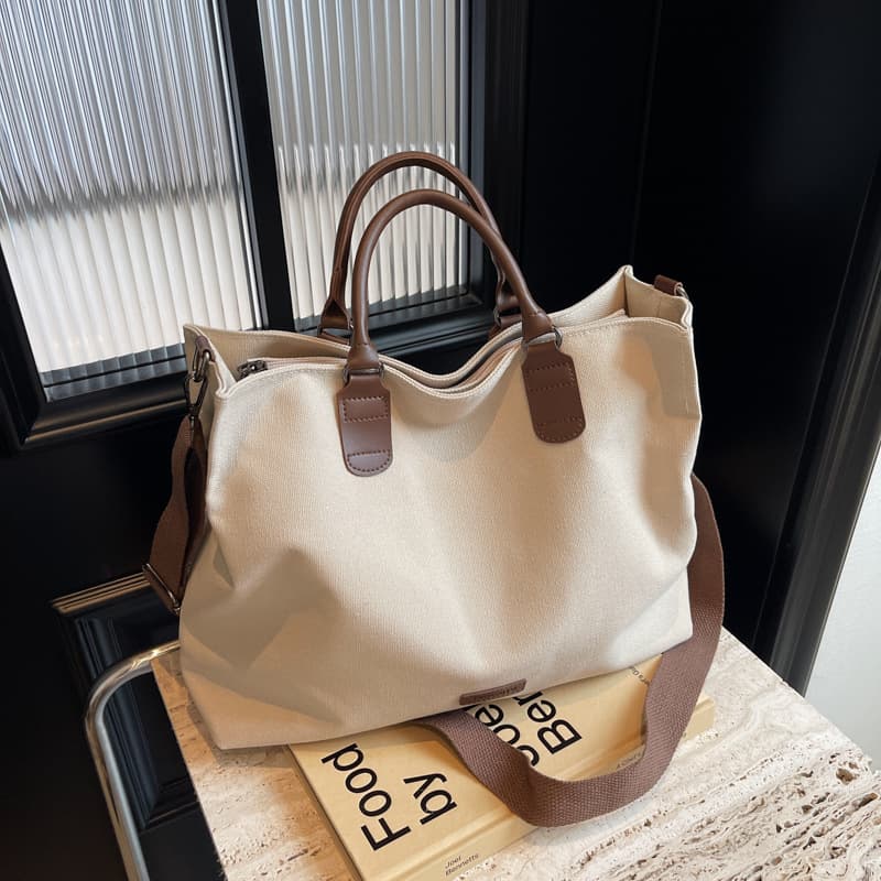 Women's Shoulder Bags Large-capacity Bag, Women's Trendy And Simple Single-shoulder Crossbody Bag, Casual Canvas Bag, Commuting Hand-held Tote Bag