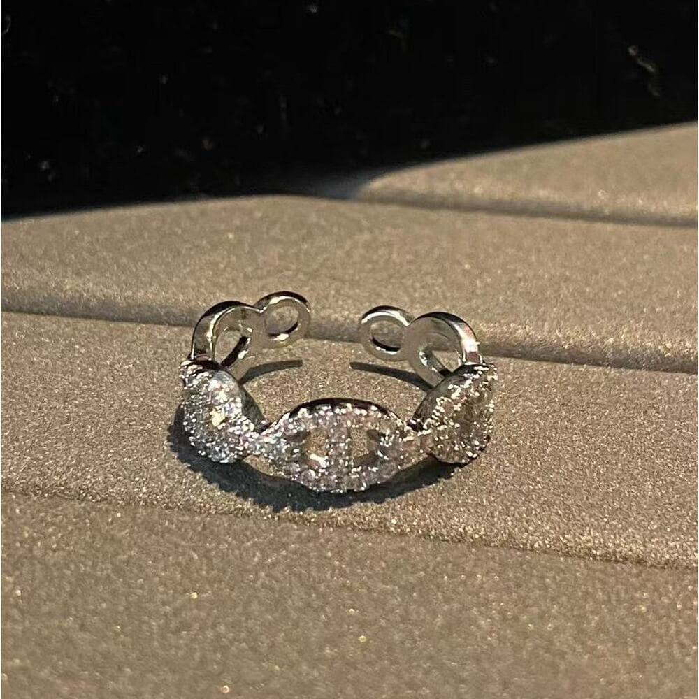 Pig Nose Heavy Craft Exquisite Open Niche Fashion High-End Adjustable Ring For Women