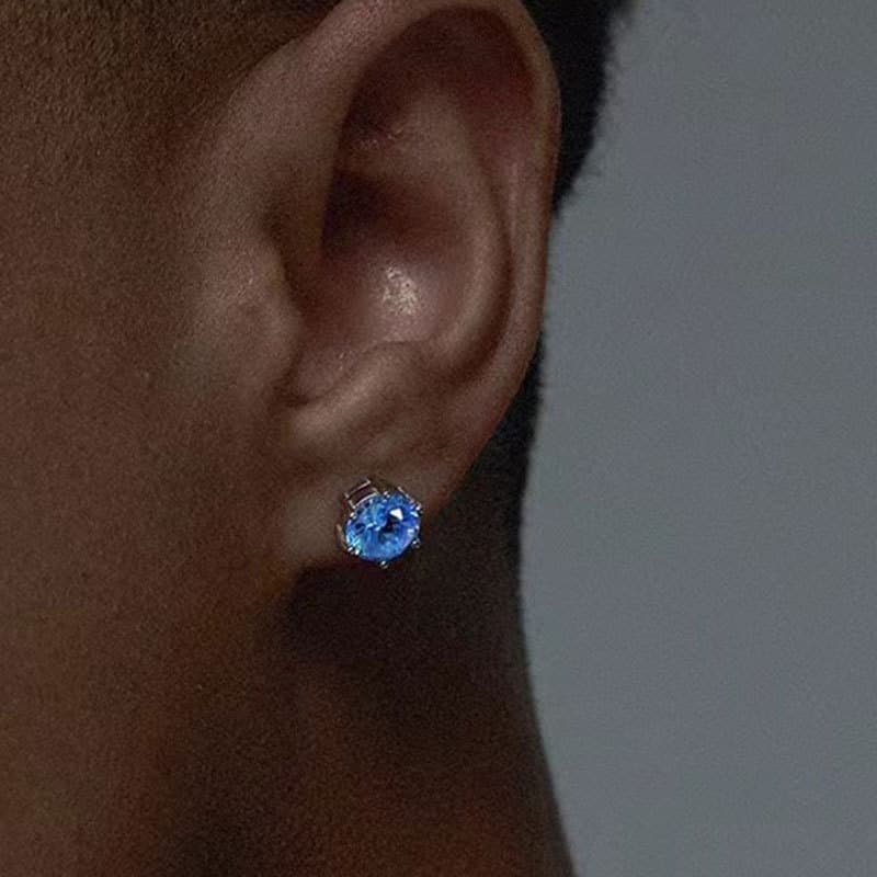 Boucles d'oreilles en diamant bleu pour homme et femme, style hip-hop, tendance, légères, luxueuses, élégantes, haut de gamme